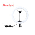 Illuminate Your Beauty: 26CM Dimmable LED Selfie Ring Light with Multi-Function Cell Phone Holder for Perfect Makeup and Live Streaming