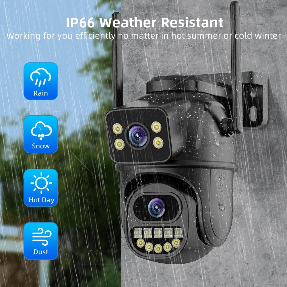 Experience Unmatched Clarity with the 4K 8MP HD Wifi PTZ Camera - Dual Lens, AI Auto Tracking, and Two-Way Audio for Ultimate Outdoor Surveillance