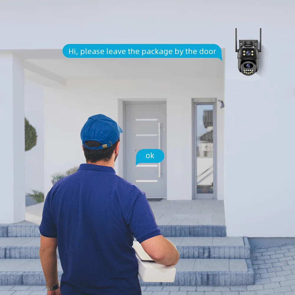 Experience Unmatched Clarity with the 4K 8MP HD Wifi PTZ Camera - Dual Lens, AI Auto Tracking, and Two-Way Audio for Ultimate Outdoor Surveillance
